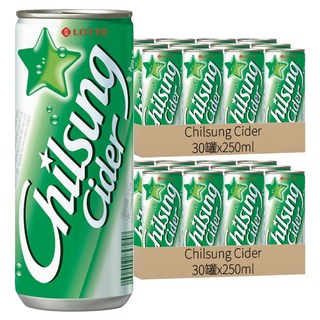 Chilsung Cider 經典汽水, 250ml, 60罐
