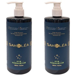 SAHOLEA 森歐黎漾 淨平衡茶樹精油抗菌沐浴露, 480ml, 2瓶