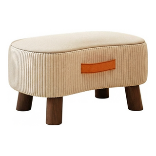 Mega 北歐溫柔拼色絨感矮凳 灰米色 40x27x22公分, 1個