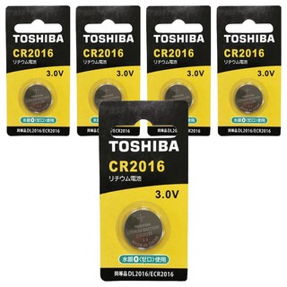 TOSHIBA 東芝 鈕扣電池 CR2016, 1入, 5個