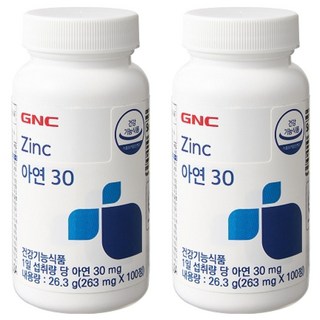 GNC 아연30, 100정, 2개