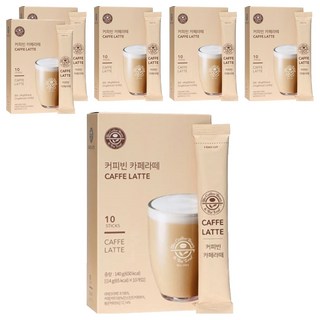 The Coffee Bean 拿鐵即溶咖啡粉隨身包, 14g, 10條, 6盒