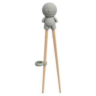 sillymann 100%鉑金矽膠兒童左右手學習筷 附防塵盒 筷子(32x20x215mm) 盒子(50x25.8x226mm), 奶油粉, 1組