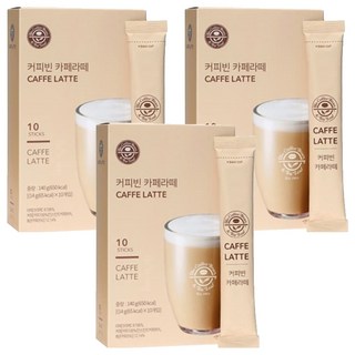 The Coffee Bean 拿鐵即溶咖啡粉隨身包, 14g, 10條, 3盒