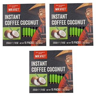 MR.VIET 椰子即溶咖啡粉, 17g, 15入, 3盒