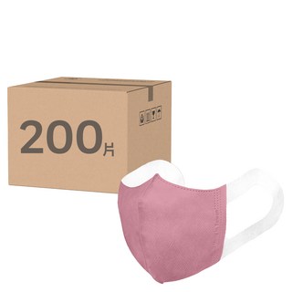 順易利 立體醫用口罩 寬耳成人 L, 太妃紅, 50片, 4盒