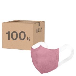 順易利 立體醫用口罩 寬耳成人 L, 太妃紅, 50片, 2盒