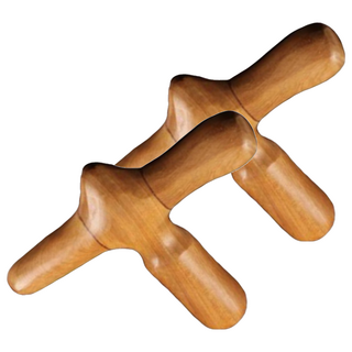 MEO 木質按摩花梨木十字指壓棒, 2個, 單一顏色