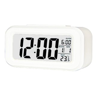 懶人鬧鐘 ABS材質 黑/藍/綠/淺粉色 時間/日期/溫度顯示, 白色