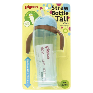 pigeon 貝親 Petit Straw Bottle 兒童用吸管水瓶, 藍色, 330ml, 1個
