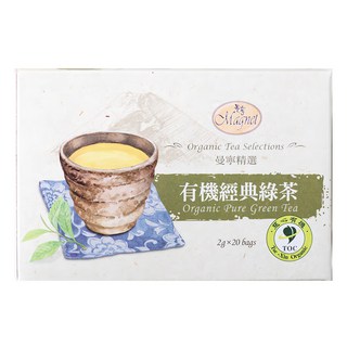 Magnet 曼寧 有機經典綠茶 清新口感 健康無負擔, 2g, 20包, 1盒