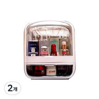 Full-Covered 化妝品收納盒 白色 中型, 2個