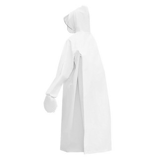 一件式機車雨衣 EVA材質 防風防雨 柔軟速乾不留水珠, XL(胸圍137cm 袖長82cm 衣長123cm), 白色