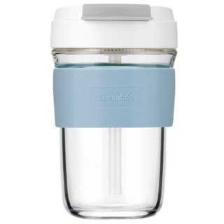 LocknLock 樂扣樂扣 咖啡吸管杯 SBLU-CN-12 LLG964SBLU 450g, 藍色 + 白色, 460ml, 1個