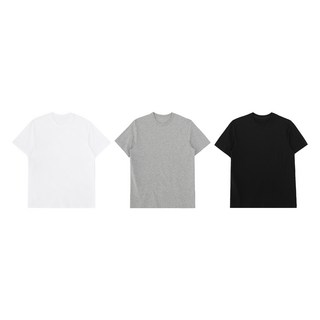 BASE ALPHA ESSENTIALS 中性透氣30支圓領短袖T恤 3件組, 白色 + 黑色 + 灰色