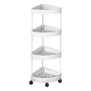 浴室落地置物架 03 三角 4層, 白色, 1個