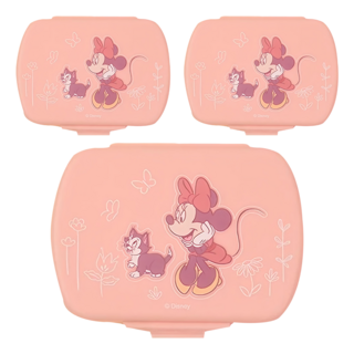 Disney 迪士尼 萬用6格收納盒, 米妮粉, 3個