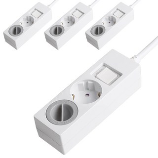 SWEET HOME 韓國製造 過載斷電 節能延長線 2孔 + 安全蓋 1入, 0.7m, 混合色, 4個