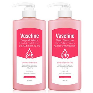 Vaseline 凡士林 24h深層保濕手&指甲護手霜, 500ml, 2瓶