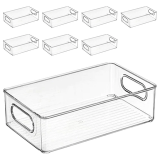 可疊加抽屜收納盒 Set PET材質, 27 x 16 x 7.5cm, 透明, 8個