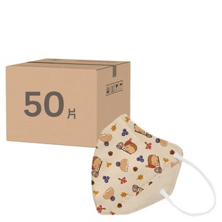 ataraxis 興安 大童醫用口罩, 刺蝟 棕色, 50片, 1盒
