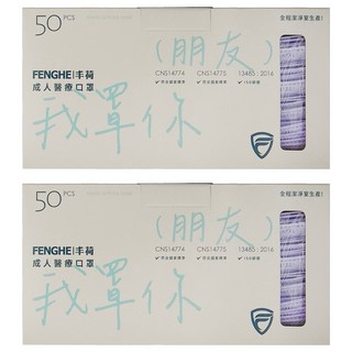 GOOD HEALTH 荷康 成人平面醫用口罩, 丁香紫, 50片, 2盒