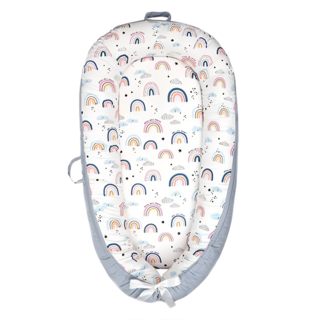 Vanibaby 嬰兒床中床 4cm厚高密度床墊 適用於0-24個月寶寶, 繽紛彩虹, 1組