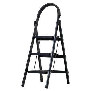 코멧 접이식 A형 3단 계단형 사다리 블랙, 1개
