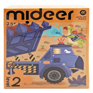 mideer 益智升級拼圖系列 2階 恐龍施工中, 1盒, 37片