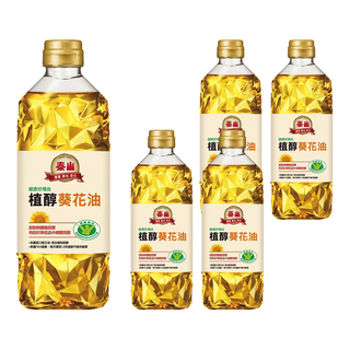 泰山 健康好理由 植醇葵花油, 簡易掀蓋設計, 單手倒油, 600ml, 5瓶