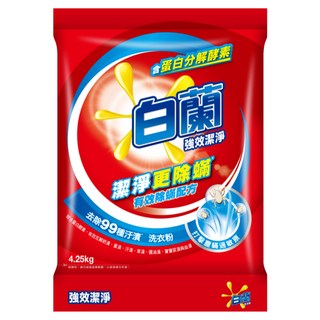白蘭 強效除蹣過敏洗衣粉, 4250g, 1包