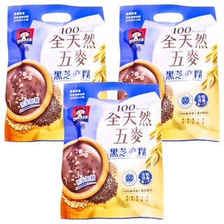 QUAKER 桂格 全天然五麥 黑芝麻糊 無添加糖 10包入, 190g, 3袋