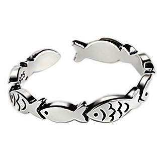 Buddha best 女性祈願招財小魚925開口戒指