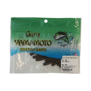 Gary YAMAMOTO 假餌 4吋 Neko, 捲尾蛆, 10入/包, 美國製造, 麥根沙士大紅 +細金亮片, 1包