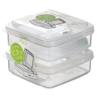 NAKAYA 掀蓋儲物盒 250ml, 透明色, 2個