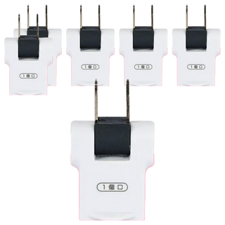 Kinyo 任意轉向插頭 2孔, 白色 + 黑色, 6個, 34mm