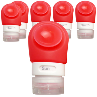 台灣 COSMOS 軟糖QQ吸盤式矽膠分裝瓶 37ml, 顏色隨機, 6個