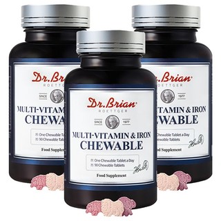 Dr.Brian ROETTGER 複合維他命鐵質咀嚼錠, 90顆, 3罐