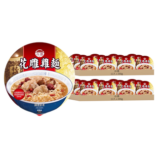 台酒 花雕雞麵 - 濃郁藥膳湯頭 香Q細麵與雞肉塊料理包, 24入