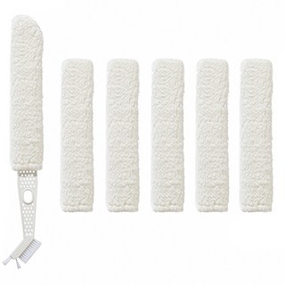 冷氣縫隙清潔刷 套裝5個 超細纖維 可拆卸布套, 1組, 白色