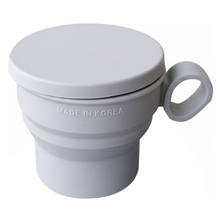 Cherry House 矽膠摺疊杯 8.5x11x7公分 耐熱90°C 韓國製造, 灰色, 1個