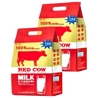 RED COW 紅牛 超濃全脂奶粉 100%純牛乳量 紐西蘭乳源 好香好濃 天然營養, 2kg, 2包