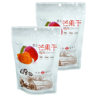 白堊園 愛文芒果乾 台灣芒果, 120g, 2包
