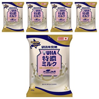UHA 味覺糖 特濃牛奶糖, 220g, 5袋