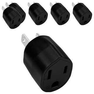 PowerSync 群加 圓弧形3轉2電源轉接頭 TYA302, 4.3cm, 黑色, 6個