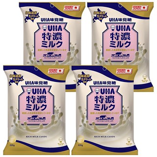 UHA 味覺糖 特濃牛奶糖, 220g, 4袋