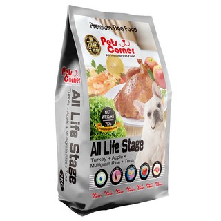 Pets Corner 沛克樂 全齡犬小顆粒乾糧, 火雞肉, 7kg, 1袋