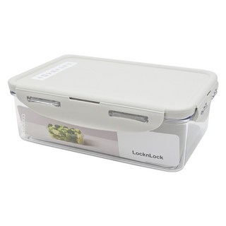 LocknLock 樂扣樂扣 Tritan純淨輕透方形保鮮盒 淺灰色 1L, 3個