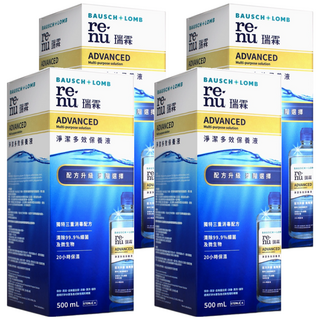 BAUSCH LOMB 博士倫 瑞霖 淨潔多效保養液, 500ml, 4瓶