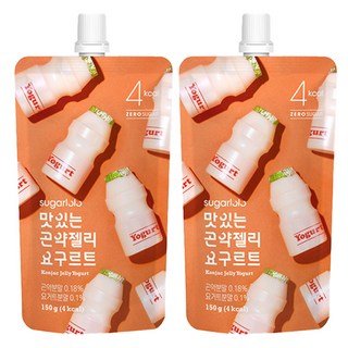 sugarlolo INTAKE 蒟蒻果凍飲 優格風味, 不添加砂糖 4大卡 韓國原裝進口, 150g, 2包